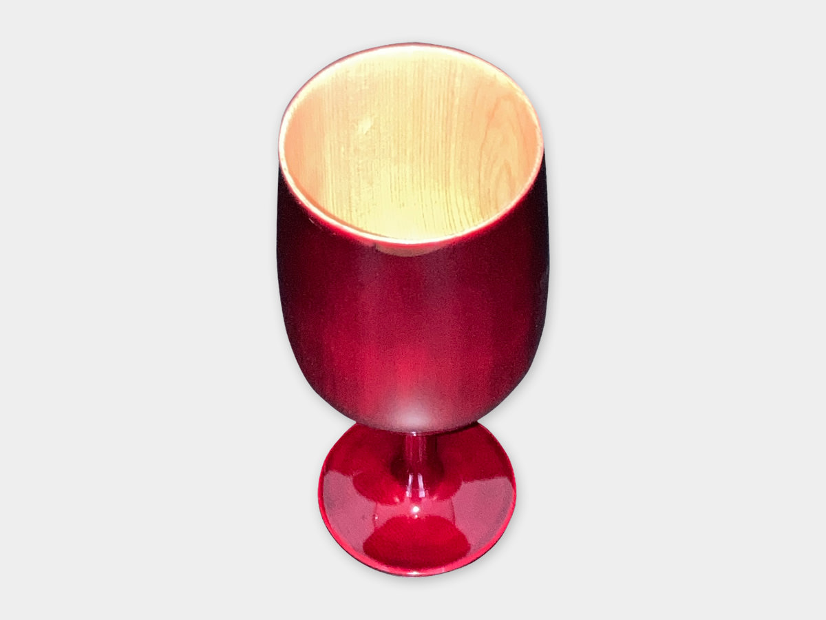 飛騨春慶塗 伝統工芸品 ワイングラス 紅 1