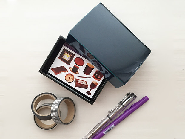 飛騨春慶塗 伝統工芸品 名刺入れ（名刺箱）青 2