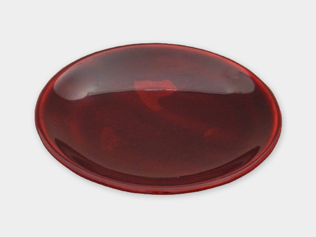 飛騨春慶塗 伝統工芸品 豆皿 小（椀型）銀箔 紅 1