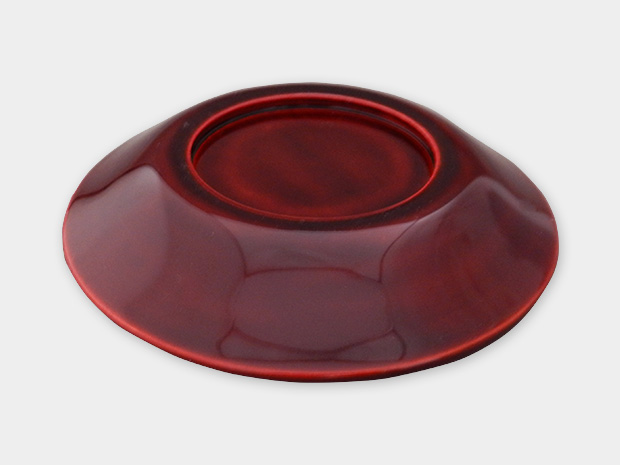 飛騨春慶塗 伝統工芸品 豆皿 小（椀型）銀箔 紅 2