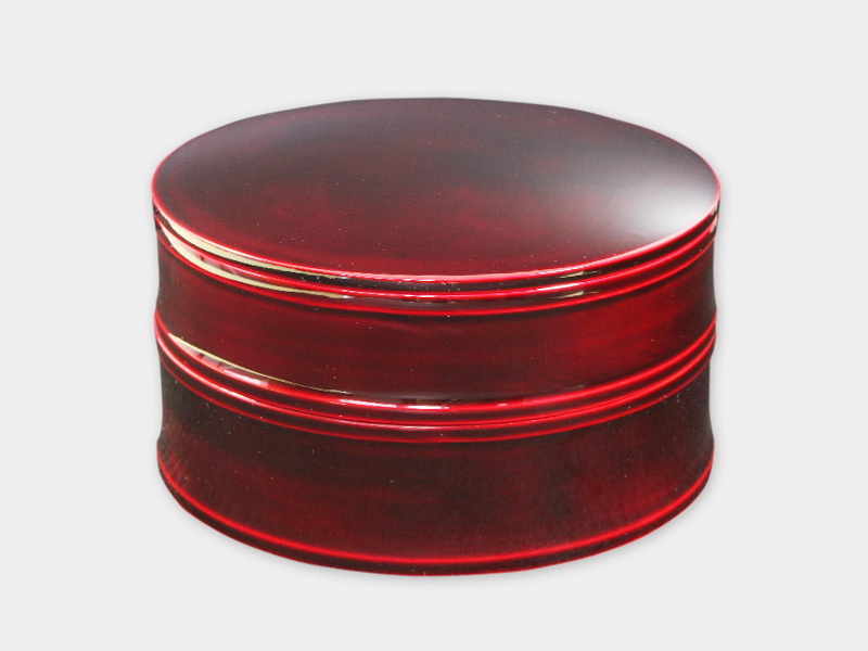 飛騨春慶塗 伝統工芸品 6寸丸二段重 紅（重箱） 1