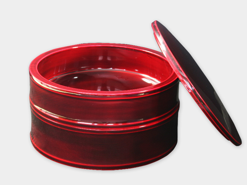 飛騨春慶塗 伝統工芸品 6寸丸二段重 紅（重箱） 2
