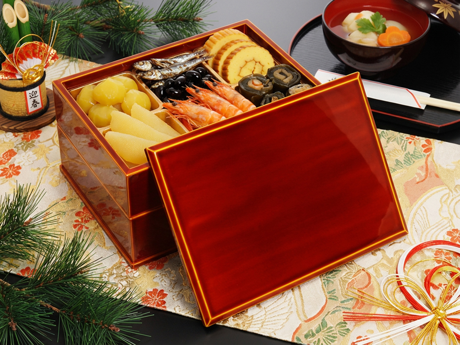 飛騨春慶塗 伝統工芸品 長手二段重（重箱） 2